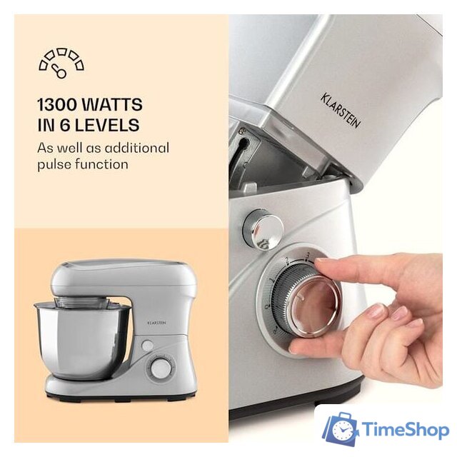 Планетарный миксер Klarstein Bella Pico 2G (серебристый) - Изображение №2 — Интернет-магазин Time-Shop