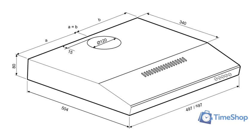 Кухонная вытяжка Krona JESSICA slim 500 white push button - Изображение №5 — Интернет-магазин Time-Shop