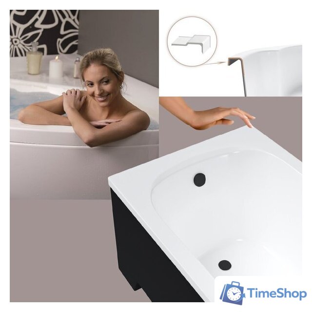 Ванна Lauter Sophia 160 21205160 (с ножками, черным подголовником и черным лиц.экраном) - Изображение №7 — Интернет-магазин Time-Shop