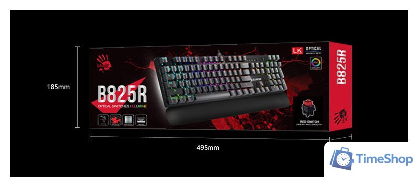 Клавиатура A4Tech Bloody B825R (Light Strike Red) - Изображение №7 — Интернет-магазин Time-Shop