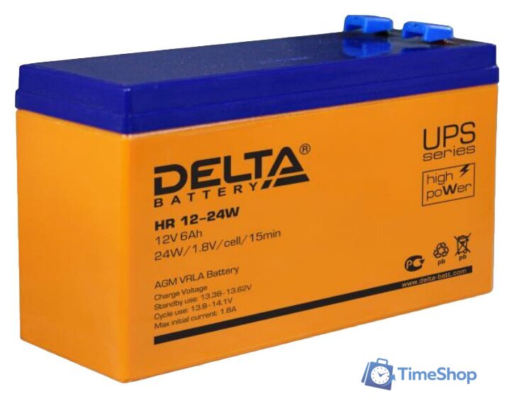 Аккумулятор для ИБП Delta HR 12-24W (12В/6 А·ч) - Изображение №1 — Интернет-магазин Time-Shop
