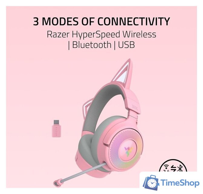 Наушники Razer Kraken Kitty V3 Pro (розовый) - Изображение №10 — Интернет-магазин Time-Shop