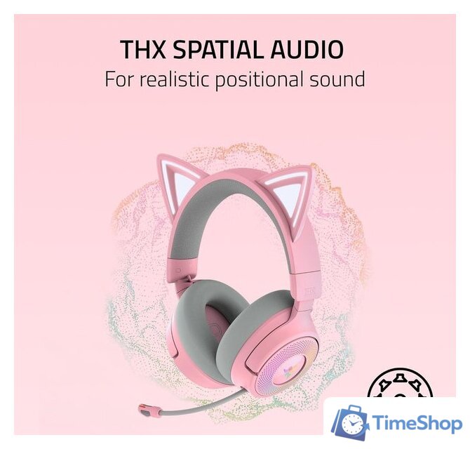 Наушники Razer Kraken Kitty V3 Pro (розовый) - Изображение №9 — Интернет-магазин Time-Shop