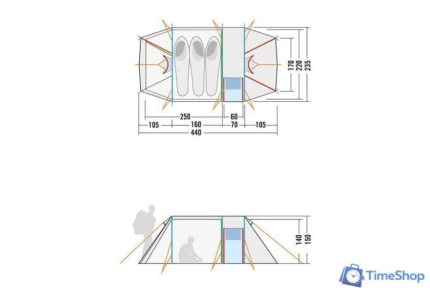 Кемпинговая палатка Tatonka Alaska 3 DLX (светло-оливковый) - Изображение №8 — Интернет-магазин Time-Shop