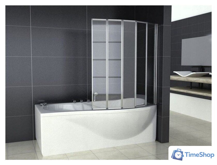 Стеклянная шторка для ванны Rea Idea 120 (хром/прозрачное стекло) - Изображение №3 — Интернет-магазин Time-Shop