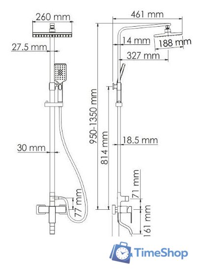 Душевая система  Wasserkraft A16501 - Изображение №7 — Интернет-магазин Time-Shop