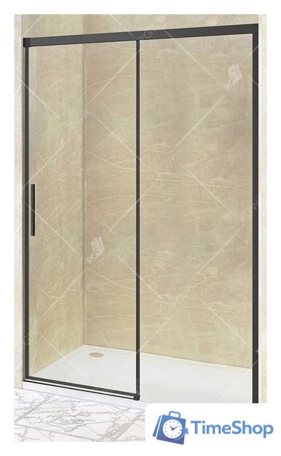 Стеклянная шторка для ванны RGW Leipzig LE-12B 34121216-14 (черный/прозрачное стекло) - Изображение №1 — Интернет-магазин Time-Shop