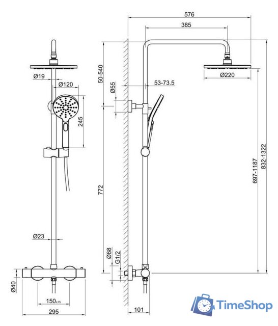 Душевая система  Aquatek AQ2343CR - Изображение №10 — Интернет-магазин Time-Shop