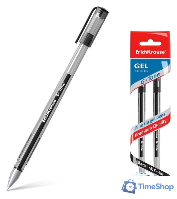 Набор гелевых ручек Erich Krause G-Tone черный 39516 (2 шт) - Изображение №1 — Интернет-магазин Time-Shop