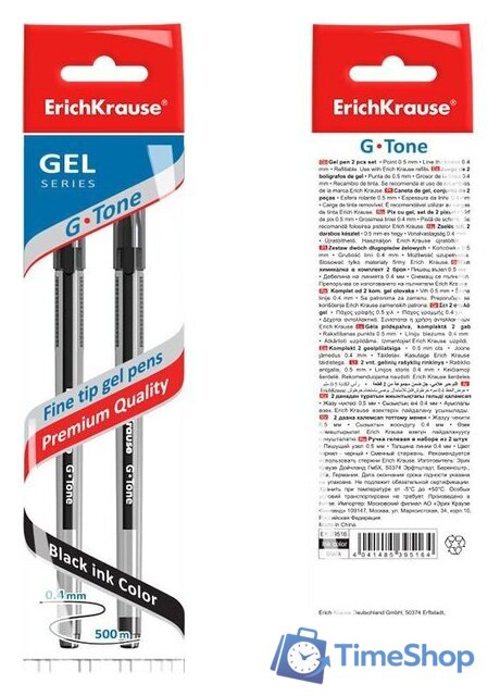 Набор гелевых ручек Erich Krause G-Tone черный 39516 (2 шт) - Изображение №3 — Интернет-магазин Time-Shop