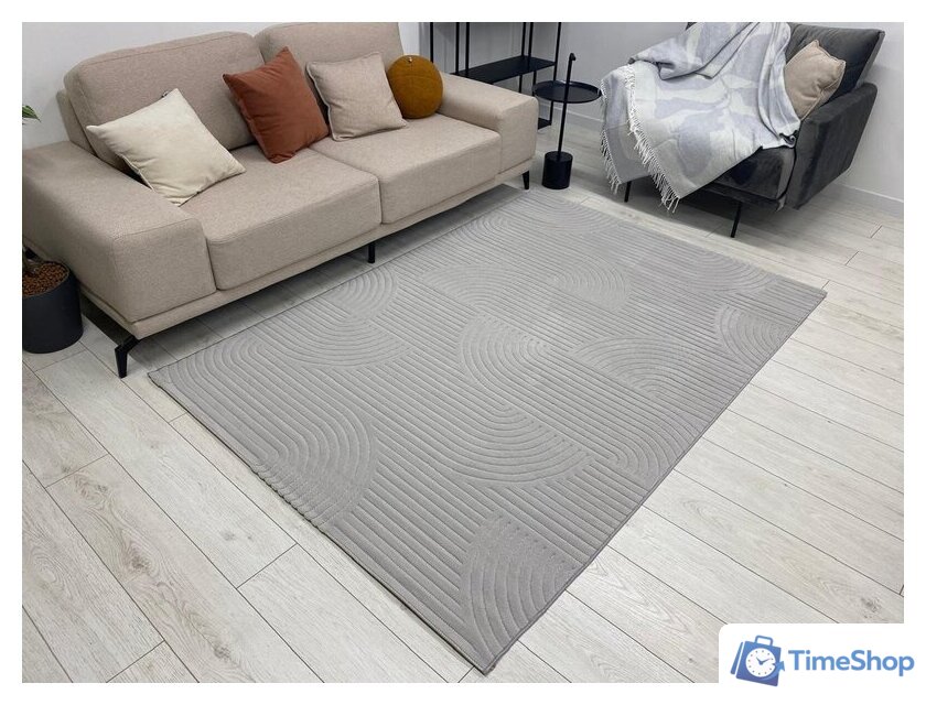 Ковер для жилой комнаты Radjab Carpet Сканди Сизаль Прямоугольник 10949A 13042RK (1.6x2.3, Grey/Grey) - Изображение №3 — Интернет-магазин Time-Shop