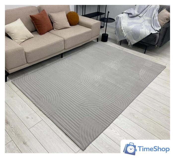 Ковер для жилой комнаты Radjab Carpet Сканди Сизаль Прямоугольник 10949A 13042RK (1.6x2.3, Grey/Grey) - Изображение №2 — Интернет-магазин Time-Shop