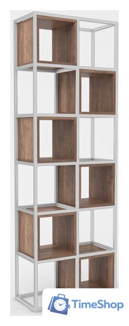 Стеллаж Hype Mebel Грос-2 70x175 (белый/дуб галифакс олово) - Изображение №1 — Интернет-магазин Time-Shop