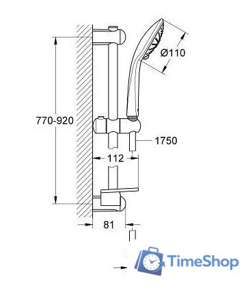 Душевой гарнитур  Grohe Euphoria 110 Massage 27226001 (хром) - Изображение №2 — Интернет-магазин Time-Shop