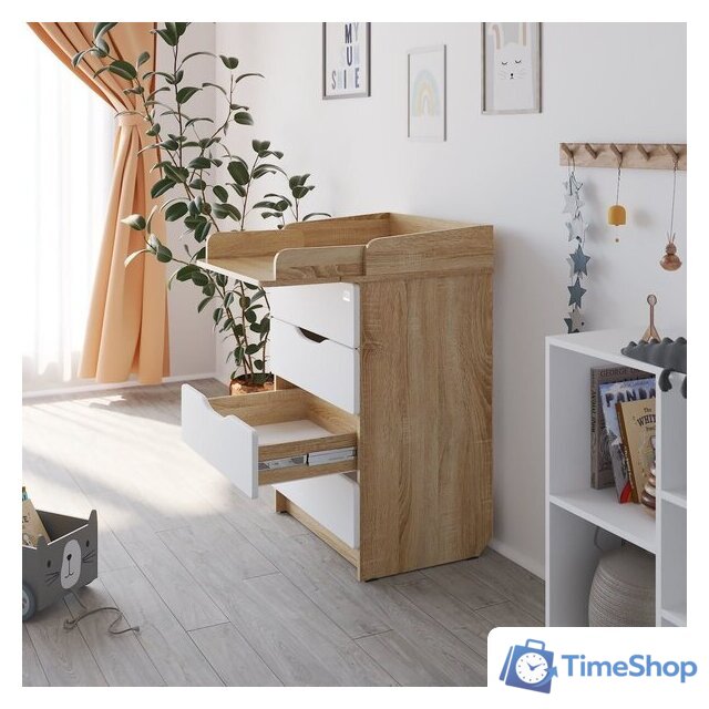 Детский комод Атон Мебель Сириус Wood 604 ПВХ (дуб сонома) - Изображение №3 — Интернет-магазин Time-Shop