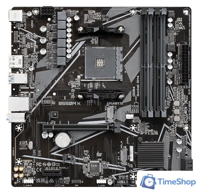 Материнская плата Gigabyte B550M K (rev. 1.0) - Изображение №1 — Интернет-магазин Time-Shop