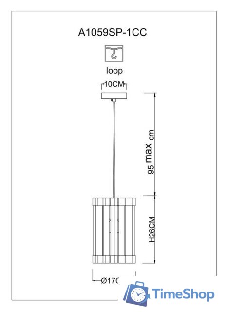 Подвесная люстра Arte Lamp Caravaggio A1059SP-1CC - Изображение №4 — Интернет-магазин Time-Shop