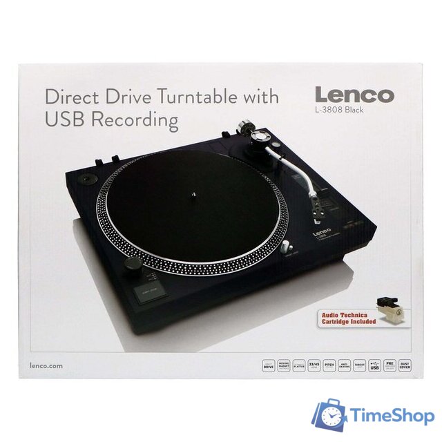 Виниловый проигрыватель Lenco L-3808 (черный) - Изображение №2 — Интернет-магазин Time-Shop