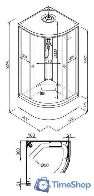 Душевая кабина Triton Мозаика В 90х90 - Изображение №11 — Интернет-магазин Time-Shop