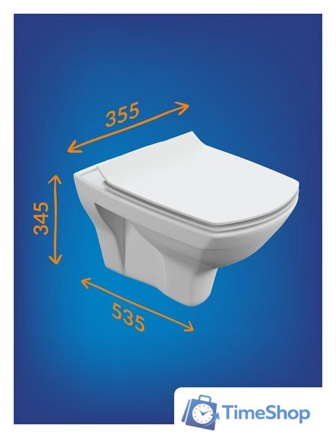 Унитаз подвесной Cersanit Carina New Clean On с инстал. Link Pro (с кнопкой Twins 63534 черный/золото) - Изображение №9 — Интернет-магазин Time-Shop