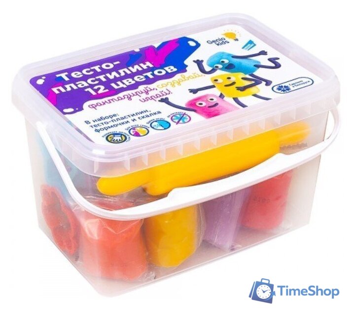 Набор для лепки Genio Kids Тесто-пластилин TA1068V (12 цветов) - Изображение №1 — Интернет-магазин Time-Shop