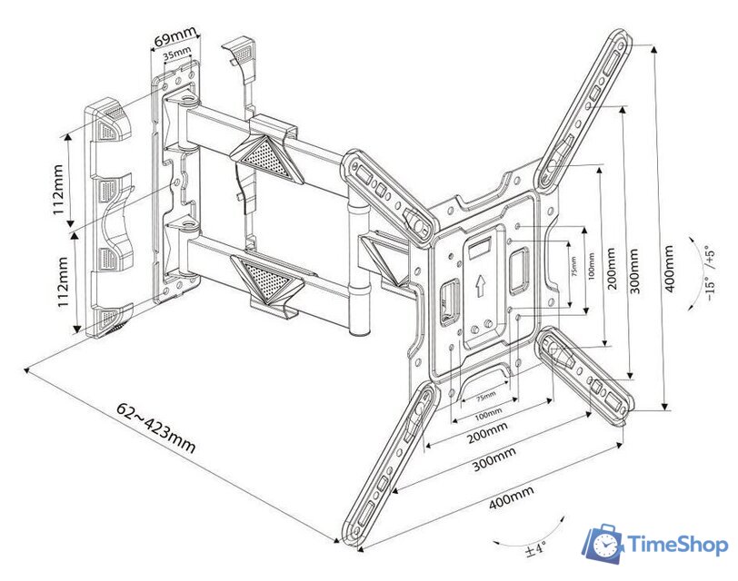 Кронштейн для телевизора Harper TVFW-65 - Изображение №6 — Интернет-магазин Time-Shop