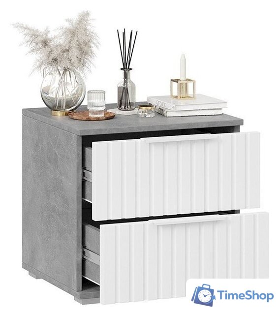 Тумба Трия Хилтон (ателье светлый/белый матовый) - Изображение №4 — Интернет-магазин Time-Shop