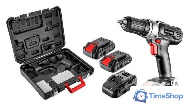 Дрель-шуруповерт GRAPHITE 58G006-SET2 (с 2-мя АКБ, кейс) - Изображение №1 — Интернет-магазин Time-Shop