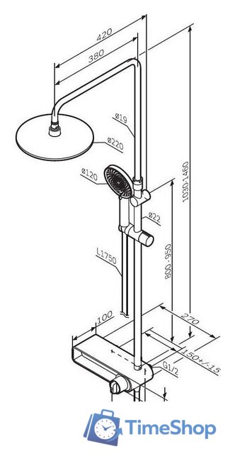Душевая система  AM.PM X-Joy F0785A600 - Изображение №13 — Интернет-магазин Time-Shop