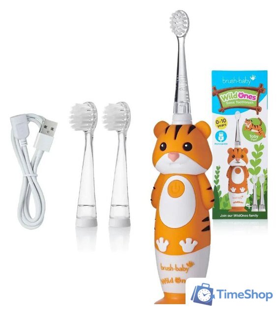 Электрическая зубная щетка Brush-Baby WildOnes Tiger - Изображение №1 — Интернет-магазин Time-Shop