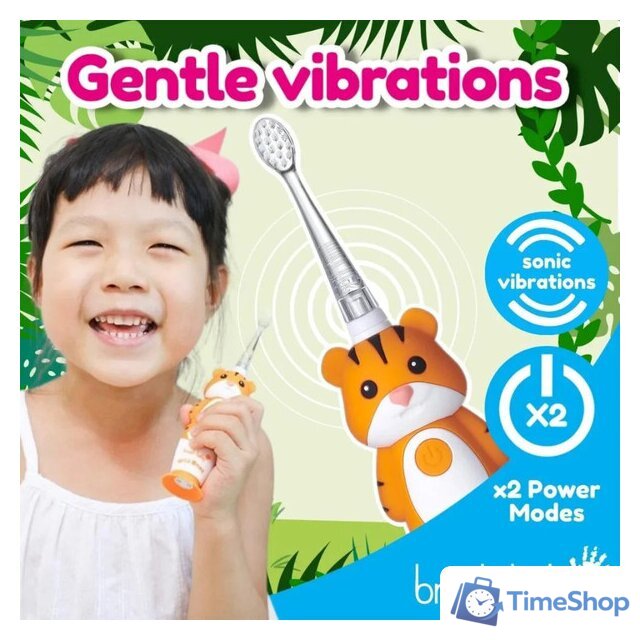 Электрическая зубная щетка Brush-Baby WildOnes Tiger - Изображение №5 — Интернет-магазин Time-Shop