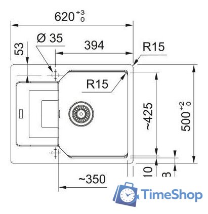 Кухонная мойка Franke Urban UBG 611-62 114.0697.753 (черный матовый) - Изображение №3 — Интернет-магазин Time-Shop