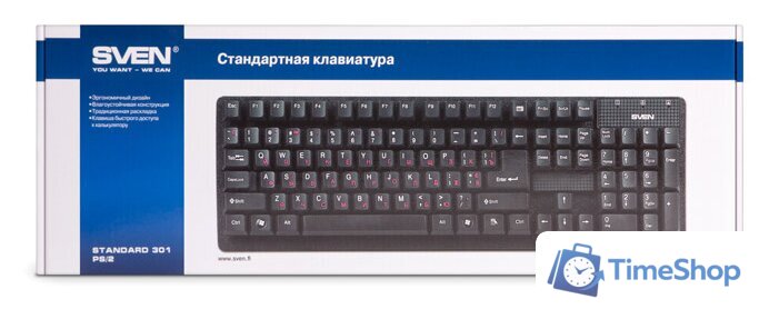 Клавиатура SVEN Standard 301 USB (черный) - Изображение №4 — Интернет-магазин Time-Shop
