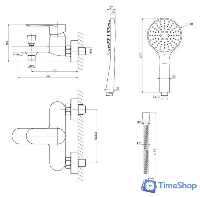 Смеситель Lauter Spa 21AM22591-167 - Изображение №5 — Интернет-магазин Time-Shop