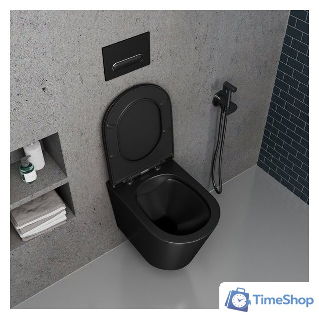 Унитаз подвесной D&K Venice DT1026025 (черный, сиденье микролифт) - Изображение №12 — Интернет-магазин Time-Shop