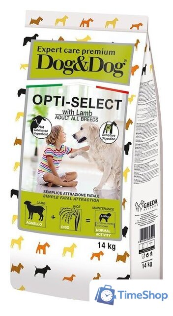 Сухой корм для собак Dog&Dog Expert Premium Opti-Select with Lamb Adult All Breeds (с ягненком и рисом) 14 кг - Изображение №1 — Интернет-магазин Time-Shop