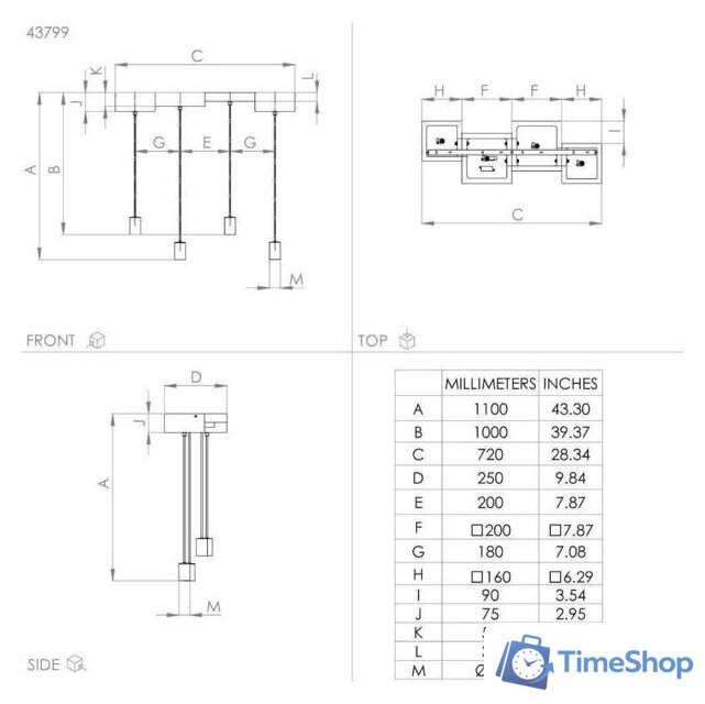 Подвесная люстра Eglo Halkin 43799 - Изображение №5 — Интернет-магазин Time-Shop