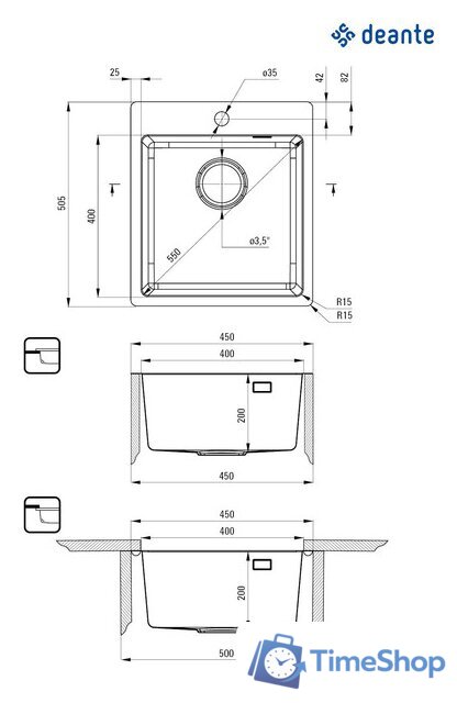 Кухонная мойка Deante ZPO 010A - Изображение №2 — Интернет-магазин Time-Shop