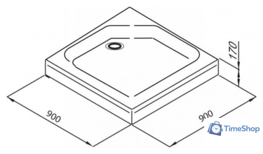 Душевой уголок Triton Тау-Блэк 90x90 (черный, с поддоном) - Изображение №3 — Интернет-магазин Time-Shop