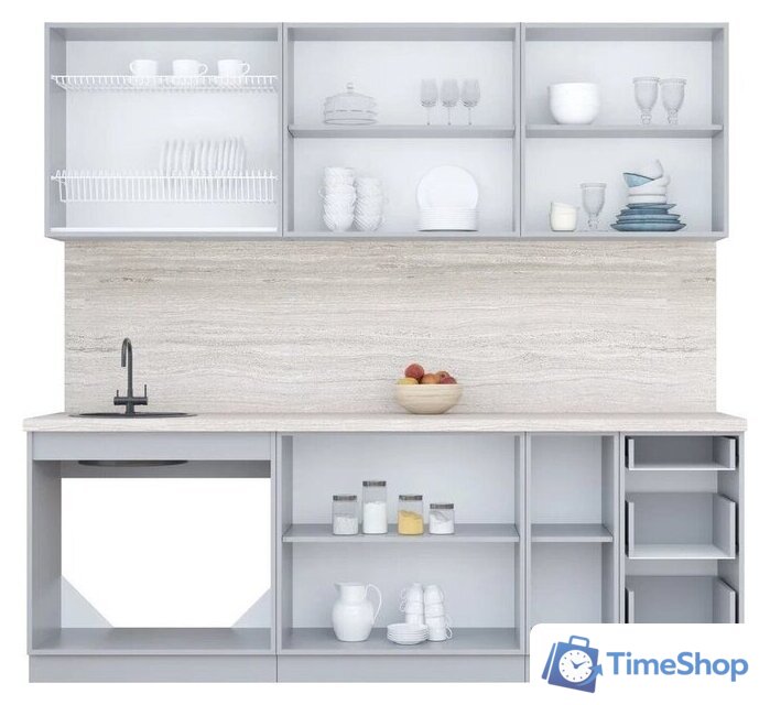 Кухонный модуль Интерлиния Мила Пластик 2.3 Б (арктический/арктический/белый гранит) - Изображение №4 — Интернет-магазин Time-Shop