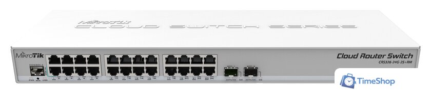 Управляемый коммутатор 3-го уровня Mikrotik CRS326-24G-2S+RM - Изображение №1 — Интернет-магазин Time-Shop