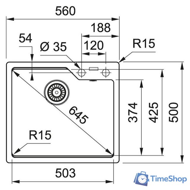Кухонная мойка Franke Urban UBG 610-56 (оникс) - Изображение №2 — Интернет-магазин Time-Shop