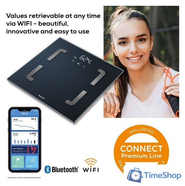 Умные напольные весы Beurer BF880 Wi-Fi - Изображение №2 — Интернет-магазин Time-Shop