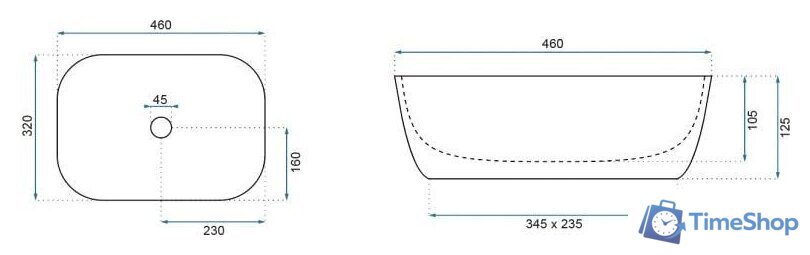 Умывальник Rea Belinda (серый мрамор) - Изображение №5 — Интернет-магазин Time-Shop