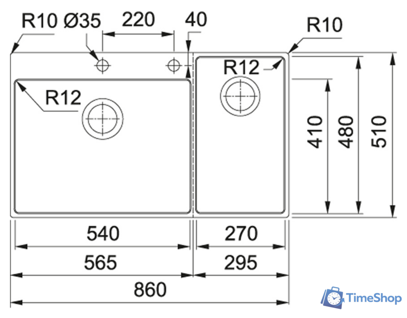 Кухонная мойка Franke Box Center BWX 220-54-27 TL 127.0538.259 - Изображение №4 — Интернет-магазин Time-Shop