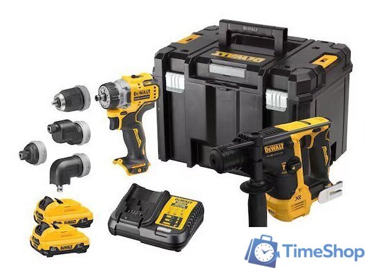  DeWalt DCK2101L2T (шуруповерт, перфоратор, 2 АКБ, кейс) - Изображение №1 — Интернет-магазин Time-Shop