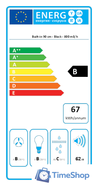 Кухонная вытяжка Falmec Move Design 90 800 м3/ч (черный) - Изображение №4 — Интернет-магазин Time-Shop