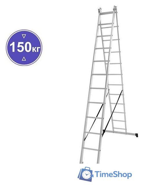 Лестница-стремянка Новая высота NV 122 алюминиевая двухсекционная 2x12 ступеней - Изображение №1 — Интернет-магазин Time-Shop