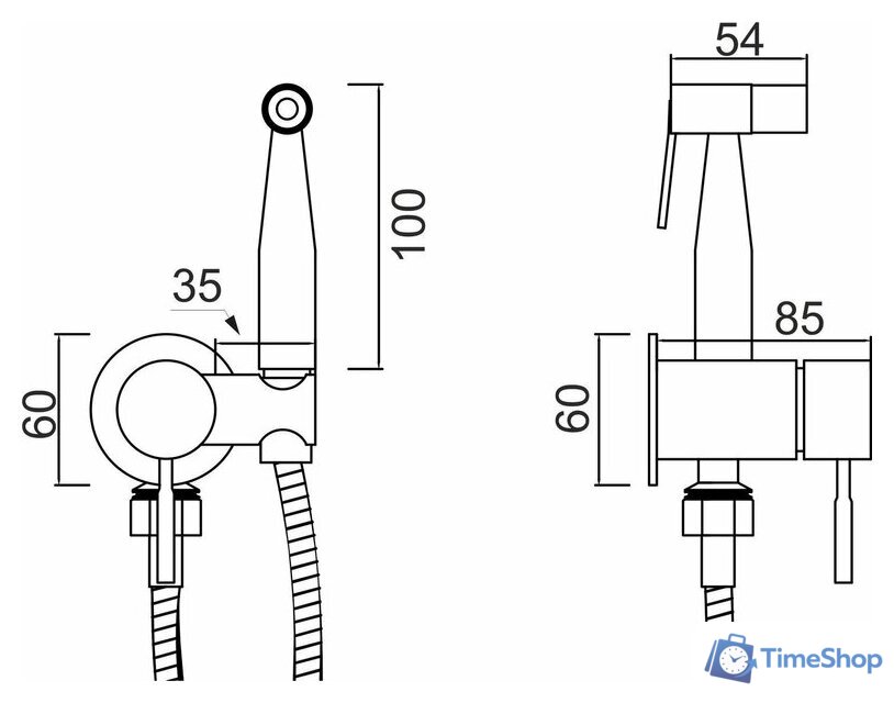 Гигиенический душ РМС SUS129-5-1 - Изображение №4 — Интернет-магазин Time-Shop