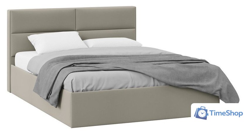 Кровать Трия Глосс универсальный тип 1 160x200 (велюр мокко темный) - Изображение №1 — Интернет-магазин Time-Shop